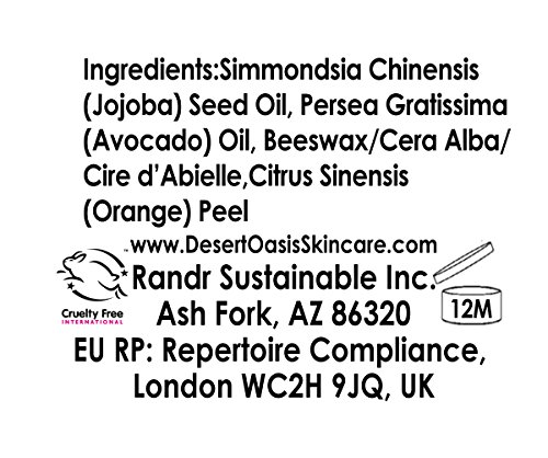 Desert Oasis Skincare Orange Hand Salve With Over 50% Jojoba Oil. 100% Natural With Beeswax And Avocado Oil. Naturally Moisturizing (2 Oz/60 Gm) #TOP3