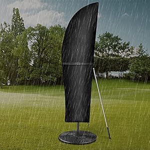 Dokon Ampelschirm Schutzhülle mit Stab, Sonnenschirm Abdeckung 2 bis 4 M Große Ampelschirm Schutzhülle, Wetterfeste, UV-beständig, Schneesicher, 420D Oxford Gewebe Sonnenschirm Hülle (280×40/81/50cm)