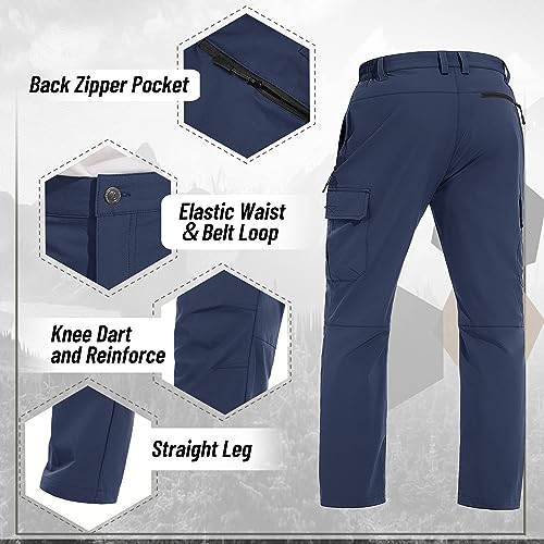 Tacvasen Mens Work Pants Stretch Outdoor Camping Pants For Men Men Cargo Pants Men Travel Pants Slim Navy Blue Cargo Pants Men #TOP4