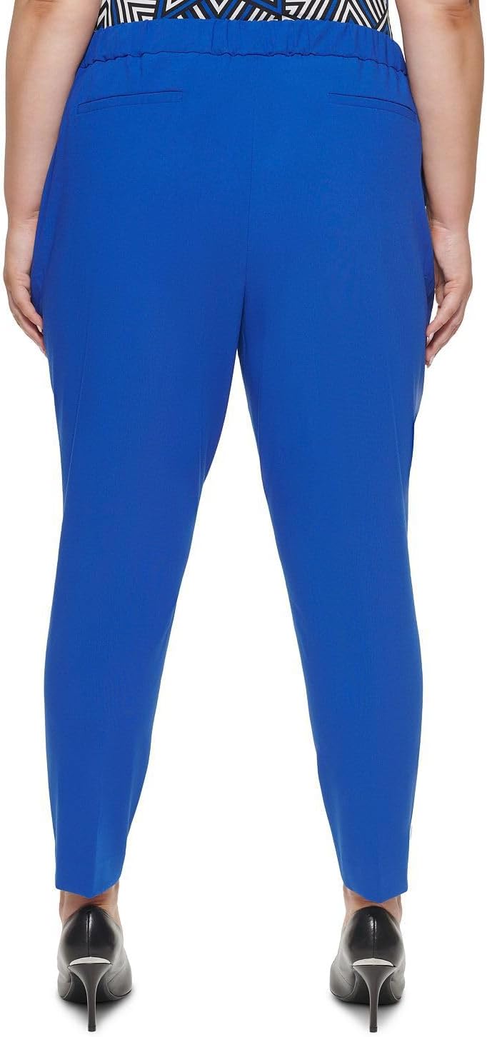 Calvin Klein Womens Blue Zippered Pocketed Slim Fit Wear to Work Pants Plus 20W