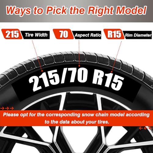 2 PCS Snow Chains for Car Auto Fixing Tightening Snow Tire Chains Multi-Weather Universal Anti Slip Tire Chains - Image 6