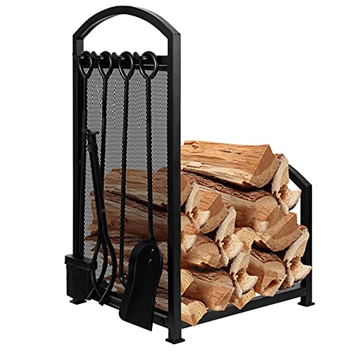 ZHJOPP Leñero, Leñero De Metal, Leñero Resistente, Leñero De Hierro Forjado De Pie, Herramientas para Chimeneas De Interior
