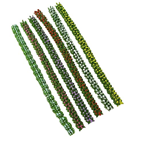 Fenteer 6 Stück Miniatur Bunte Blumenstreifen Mini für Dioramen Gebäudemodell,