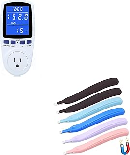 Upgraded Watt Power Meter Plug Home Electrical Usage Monitor Consumption + 6 Pack Magnetic Staple Remover Tools, Professional Stapler Removers
