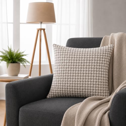 Image of STITCHNEST 'Nomad Weave Collection' Cushion Covers 16 x 16 Inches Set of 2 - Elegant Jacquard Fabric, Washable & Durable for Modern Living