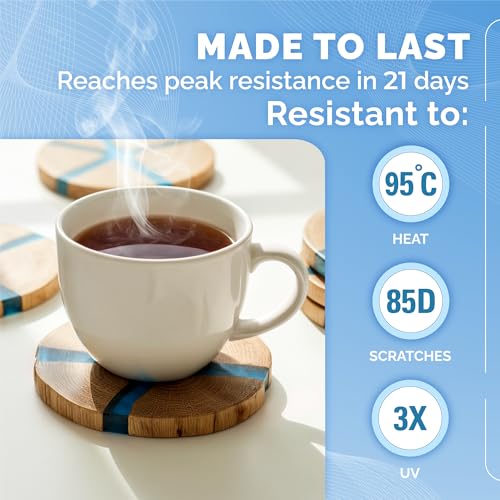 CRAFT RESIN 1 Gallon Crystal Clear Epoxy Resin Kit with Pumps - Food Safe & UV Resistant for DIY Art, Wood, Jewelry Making, Coasters, Mold Casting Resin Epoxy - Low Viscosity for Beginners & Pros