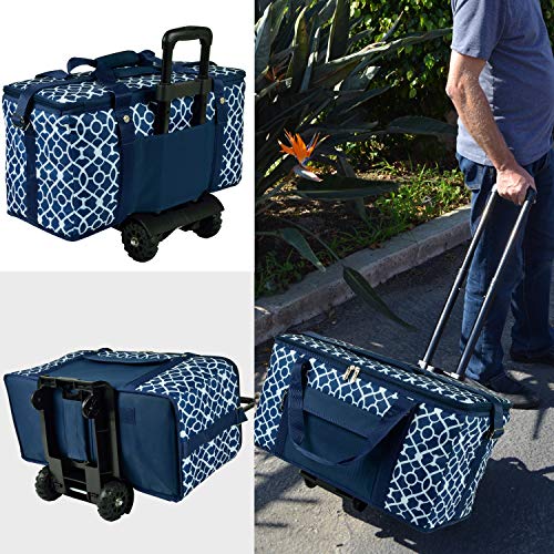 Picnic At Ascot Travel Cooler With Wheels- 64 Can Capacity- Collapsible Leakproof Cooler- Designed & Quality Approved In The Usa #TOP1