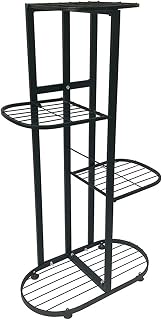 Metal Plant Stand Indoor Outdoor Flower Pot Stand Multi Layer Plant Shelf Iron Art Flower Pot Holder Foldable Flower Rack Plant Stand,4 Floors