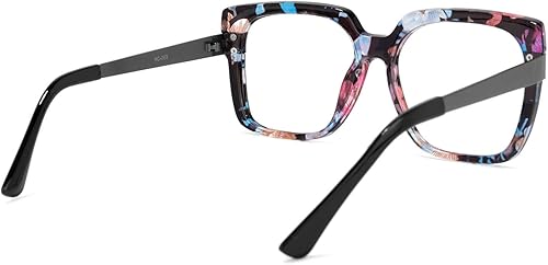 Miniatura 9 de Zeelool Gafas florales de gran tamaño cuadradas con bloqueo de luz azul para mujer, 100% protección UV400 Reeves ZOP02129