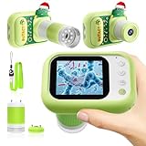 Microscope for Kids Handheld Mini Portable Digital Rechargeable 1000X with 2.4 Screen 1080P 3 in 1 Microscope Photography Recording Edu Gift Age 4-6 8-12 Children Students