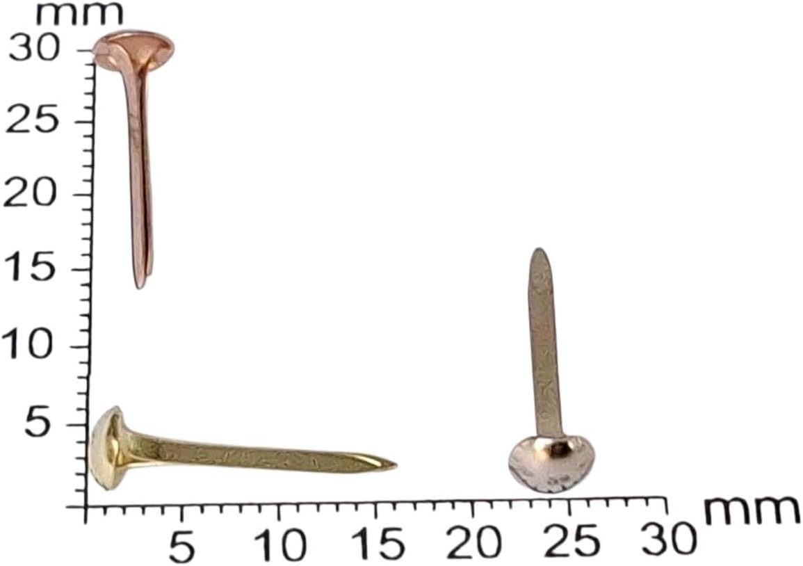 LLY A Long Leg Brad with mini 4.5mm Round Head, 360 Pcs Paper Fasteners – 6 Metal Colors Mixed, Perfect for Scrapbooking, DIY Crafts, Card Making & Decorative Projects (4.5×16.2 mm, Made in Taiwan)