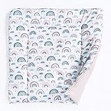 BABEES Wickelauflage Wickelunterlage 75x75 cm 100% Baumwolle Mädchen Junge Baby Kinder zweiseitig (RAINBOW)