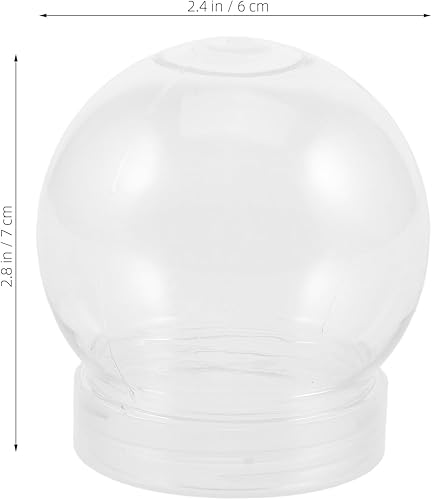 Miniatura 2 de BESTOYARD Paquete de 15 globos de nieve de 3 pulgadas de plástico transparente vacío con tapa de rosca para manualidades, personalización,