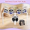 Verdantree Kids Drum Kit, Junior Jazz Drum Set Toddler Toy 5 Drums with Stool Pedal Cymbal and Drumsticks Beginners Musical Instrument Percussion Holiday Birthday Educational Gift for Boys Girls, Blue #1