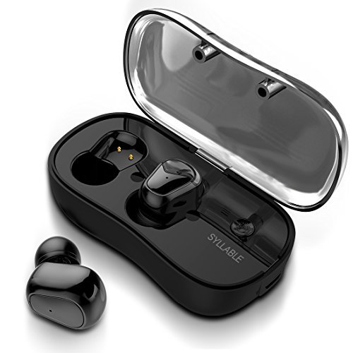 Wireless Earbuds, Syllable Bluetooth Headphones V5.0 Noise Isolation Earphones In Ear Stereo Bass Sweatproof Mini Running Earpiece with Mic for iPhone Samsung iPad and Most Android Phones