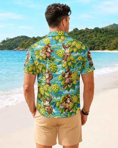 Image of 99TIMORO Fathers Funny Mens Hawaiian Shirt, Movie Button Down Short Sleeve Top, Father Day Summer Gifts