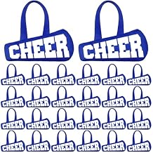 Yeyeplum 24 Pcs Cheer Bag Bulk Cheerleaders Tote Gift Bags Non Woven Cheerleading Travel Duffel Packet for Women Snacks Treat Candy Small Sports Team Party SuppliesNavy