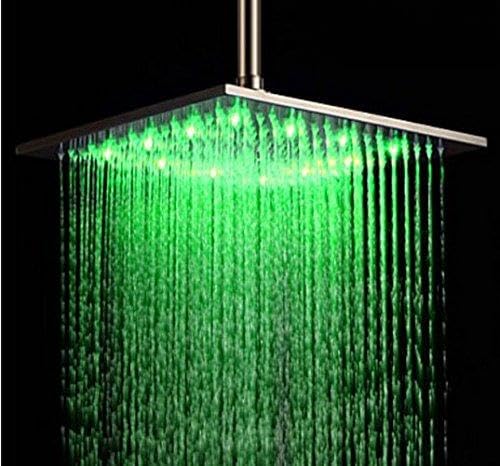 Pomme de douche LED en acier brossé pour une salle de bain spa à la maison