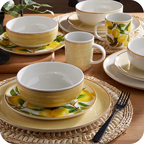 Corona Dinnerware Spring Bundle 32 Pieces |Alegra Set + Mustard Caoba Set | Lemons & Hand-Painted Product | Set De Vajillas 32 Piezas #TOP5