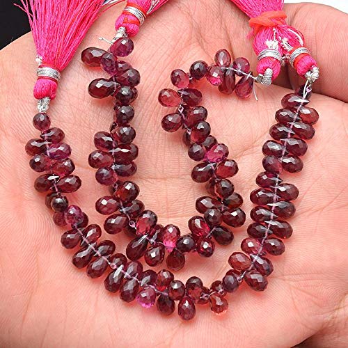 Perles briolette en Grenat rhodolite AAA+ de qualité gemme supérieure pour haute joaillerie