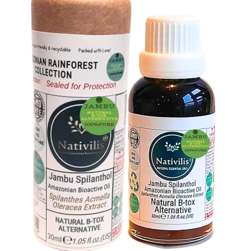 Nativilis Jambu Spilanthol Amazonian Bioactive Oil Spilanthes Acmella Oleracea Extract 100% Natural Pure B-tox Alternativa - Relax facial Muscles Skin Firmness Antioxidant Properties Copaiba - 30 ml