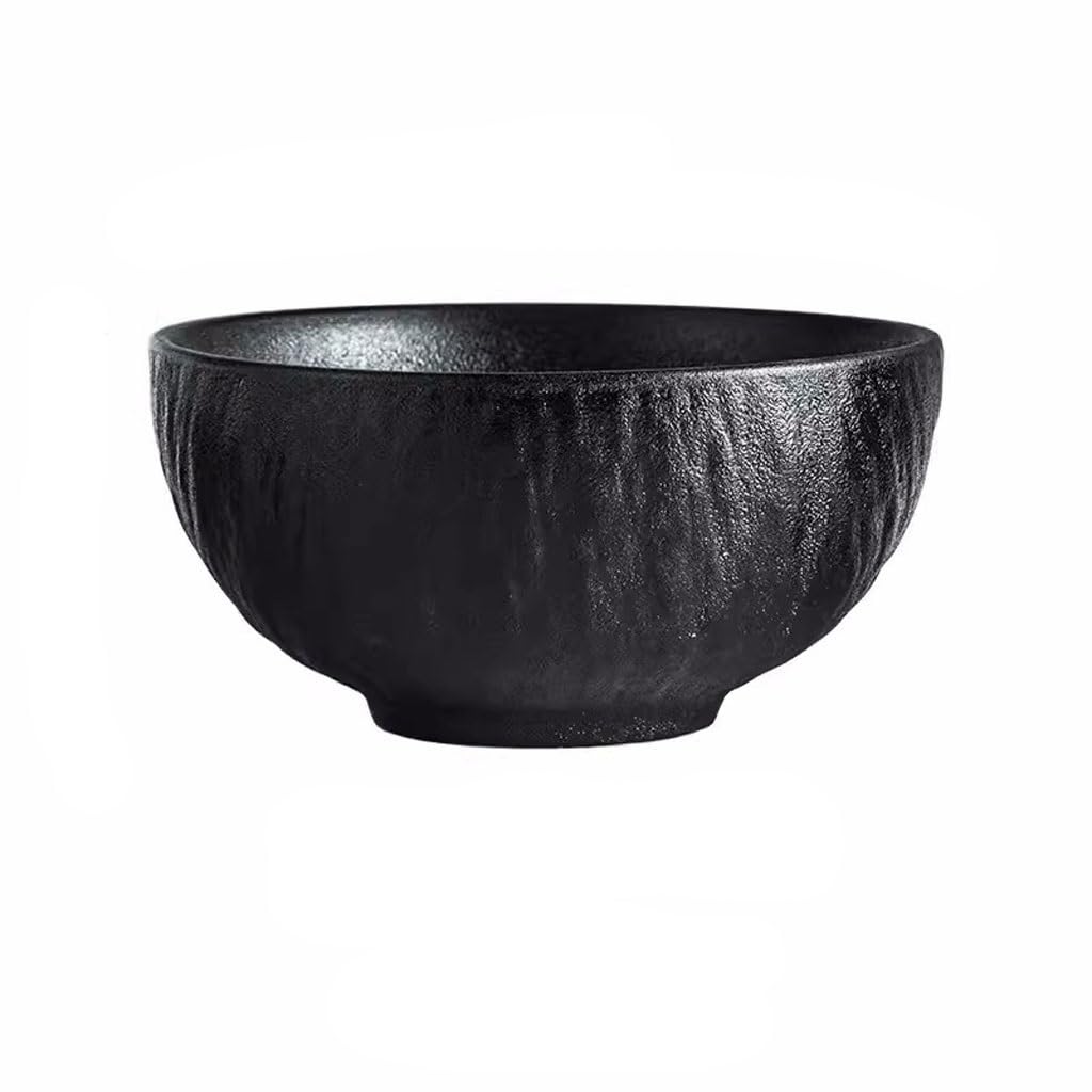 WOTZOV Salad Bowl Ramen Bowl Japanese Soup Bowl Large Household Salad Bowl Noodle Bowl Personalized Rock Bowl Large Soup Bowl Tableware Bowls For Kitchen Ice Cream Bowls，Black 1500ml