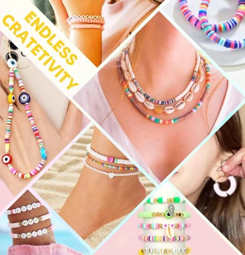 Image of DARK MAGISTER Kids Bracelet Making Kit with Colorful Beads, Rubber Bands, Charms and Tools - DIY Jewelry Craft Box for Children (Beads Set with Letter Cubes)