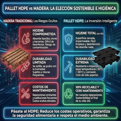 Palet de plastico para uso alimentario e industrial en almacenes de carga 3