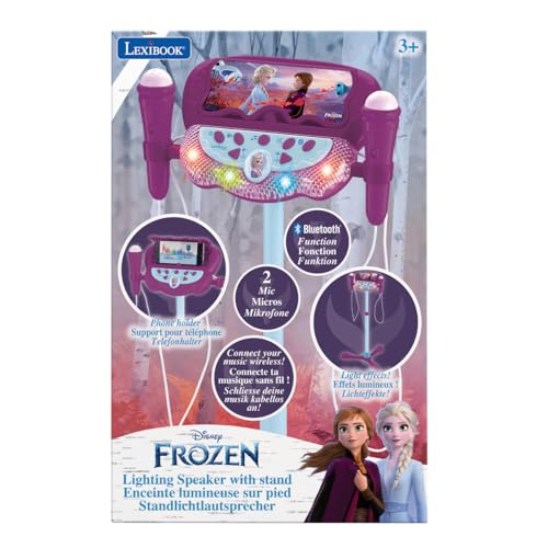 Lexibook, Frozen, Altoparlante Luminoso Con Supporto Per Bambini, Gioco Musicale, Altezza Regolabile, Effetti Luminosi, 2 Microfoni Inclusi, Presa MP3, Presa Per Cavo Aux-In, Viola/Blu, S160FZ - 5