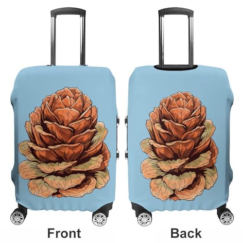 Orange Pinecone Pattern Luggage Cover Protector Anti-Scratch Suitcase Cover Washable Luggage Covers Fits 19-21 Inch Luggage3