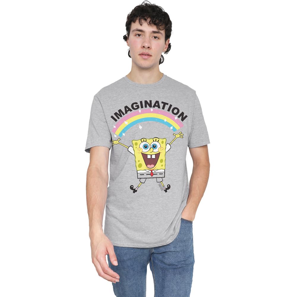 Spongebob Simple Imagination Unisex T Shirt, Athletic Heather, X-Large