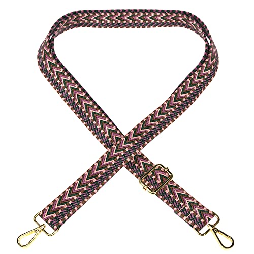 EAZY CASE - Correa de bolsillo ajustable, correa de repuesto para bolso, correa de hombro para bolso bandolera, correa delgada para bolsos y bolsas de transporte, cinta de bolsillo DIY, Zig Zag