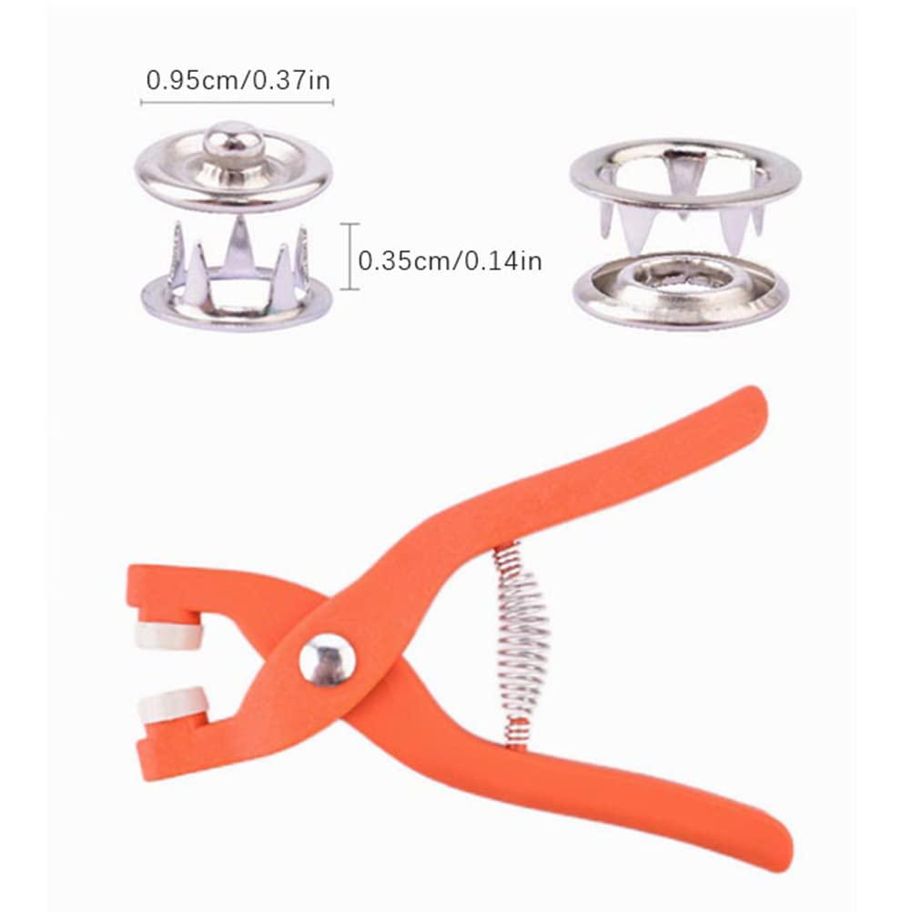 Kit di 50/100 bottoni a pressione in metallo con superficie perlata a