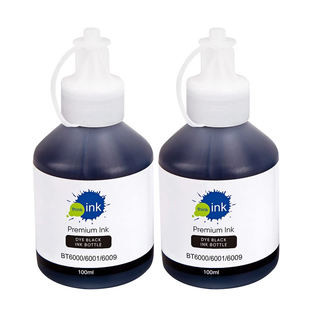 think inkRefill Bottles for Brother DCP-T500W, T310, T710W, T300, T510W, T700W, T220, 820dw Ink Tank Printers and Compatible with BTD60BK, BT6000, BT5000, BT5001, BT Original Ink Bottle (Black)