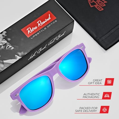 Image of Retro Rewind Polarized Sunglasses for Women Men - UV400 Classic Square Vintage Shades Trendy Unisex Sun Glasses