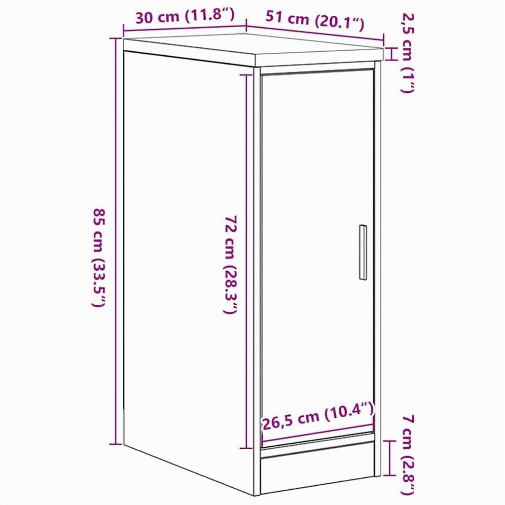 vidaXL Armoire de Rangement de Garage Blanc 30x51x85 cm Bois de pin