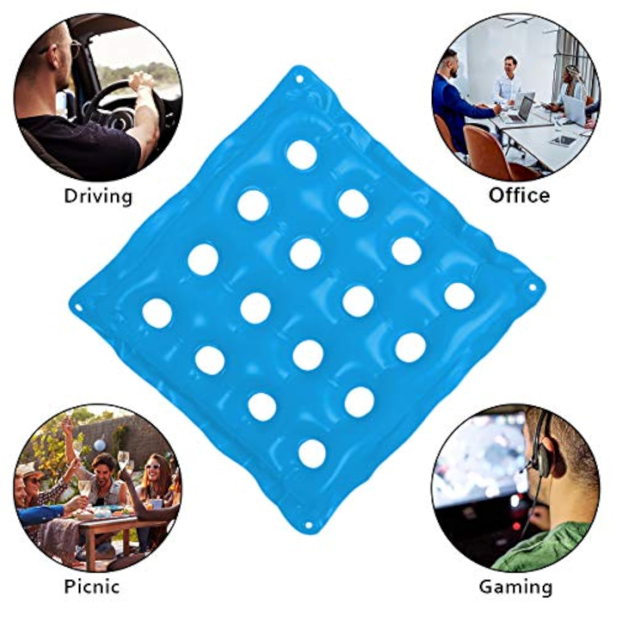 Inflatable Air/Water Seat Cushion for Pressure Relief