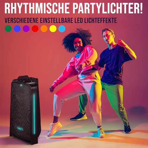 Enceinte portable pour extérieur avec batterie autonome et éclairage LED - 3