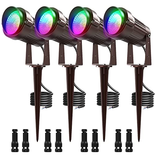 Rgb Low Voltage Landscape Lighting - Outdoor Dc 12V Led Rgb Landscape Lights Low-Voltage Landscape Light, Color Changing Landscape Spotlight For Driveway, Path, Pathway, Garden, Walkway (4Pack) #TOP3
