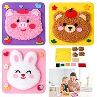 WPNCYK Cross Stitch Kits for Kids, Embroidery Kit for with 3 DIY Dolls, Kids Sewing Kit for Beginners, Educational Creative Gift for Children Ages