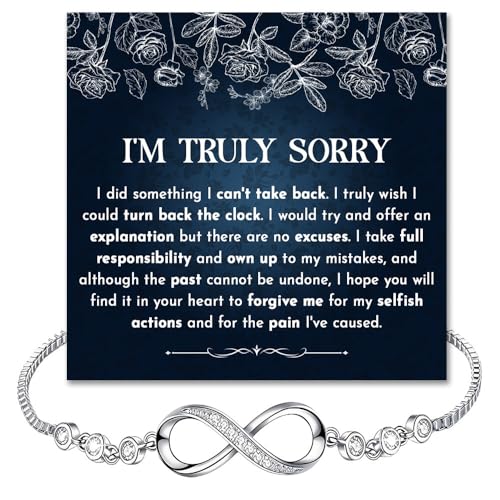 Im Sorry Bracelet For Her Forgive Me Gifts For Wife Apology Bracelet Birthday Gifts For Women I Love You I am Sorry Infinity Bracelets Im Sorry For Hurting You Bracelets With Card And Gift Box