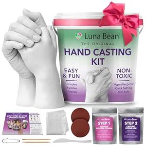 Luna Bean Hand Casting Kit – The Original Hand Mold Kit – Mothers Day Gifts for Mom – Anniversary Engagement Gifts for Women Men Couples Wife Boyfriend Girlfriend Wedding Bridal Shower
