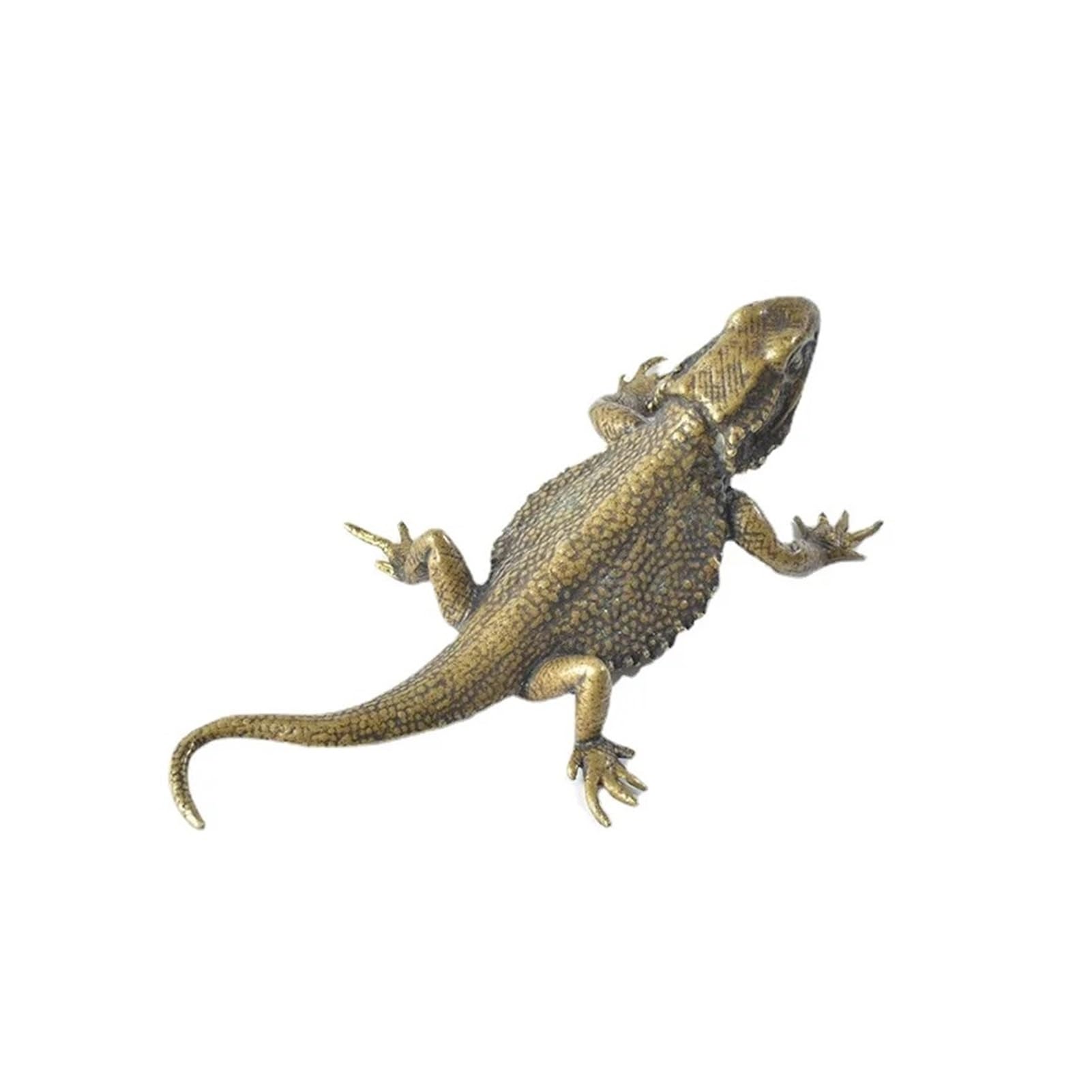 Huolimxun Brass Simulation Tea Pet Lizard Statue Miniature Model Pure Copper Desktop Decoration Toy Ornaments