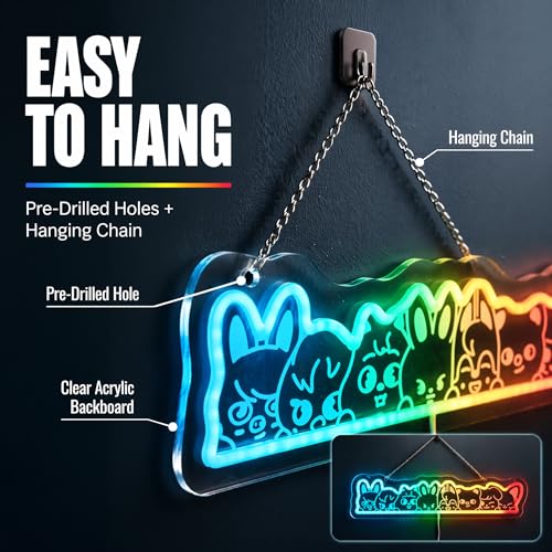 Image of K-Pop LED Neon Sign - K POP Music-Themed Wall Art | 42x11cm (16.5x4.3in), USB-Powered, For Fans, Dorm Bedroom Gaming Setup