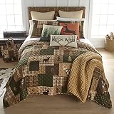 Donna Sharp Twin Bedding Set - 2 Piece - Green Forest Lodge Quilt Set with Twin Quilt and One Standa
