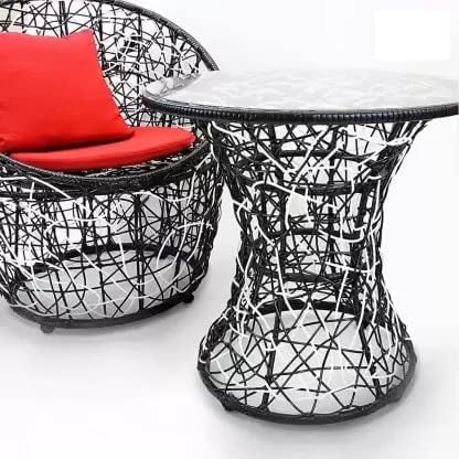Image of Apple 2 Chair 1 Table Patio Set with Cushion for Indoor /Outdoor ||Garden || Balcony ||Living Room Tea & Coffee Furniture for Home Dcor (Standard, red& Black-2 Chair 1 Table)