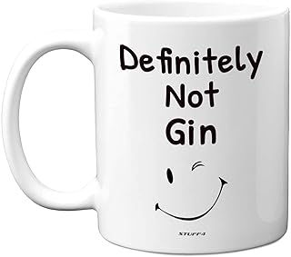 Stuff4 Definitely Not Gin Funny Mugs, 11oz Ceramic Dishwasher Safe Premium Mugs, Gin Gift, Office Gifts for Women, Gin Gifts for Men, Funny Work Mug