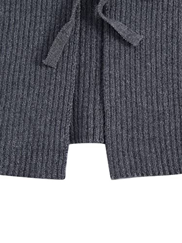 Image of Floerns Women's Tie Front Long Sleeve Rib Knit Shrug Sweaters Cardigan Crop Top