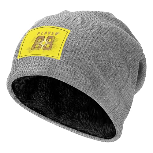 Bonnet extensible en peluche gris clair avec motifs pour sport et skate