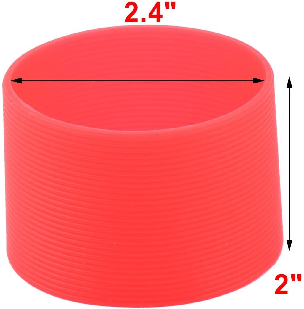 XYWHPGV Silicone Round Non-Slip Water Bottle Cup Sleeve Cover Cup Cup Cover 6.5cm Dia Red(01047 5726c CE993 35851 6ad44 34269